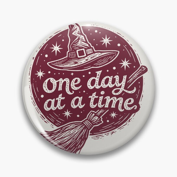 Item preview, Vintage Spell Broom Magic Witch One Day At A Time Quote Halloween Spooky Inspirational Gift designed and sold by Connys Colorful World.