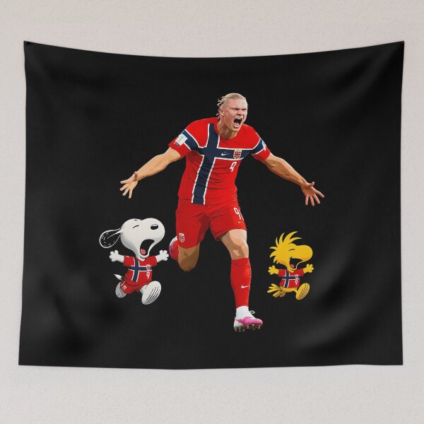 Item preview, Snoopy Erling Haaland And Woodstock Funny Norway Team Soccer designed and sold by Nahkolahmom.