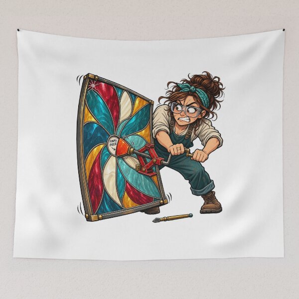 Item preview, Stained Glass Artist Final Piece Workshop Humor designed and sold by Concrete Coffee Studio.