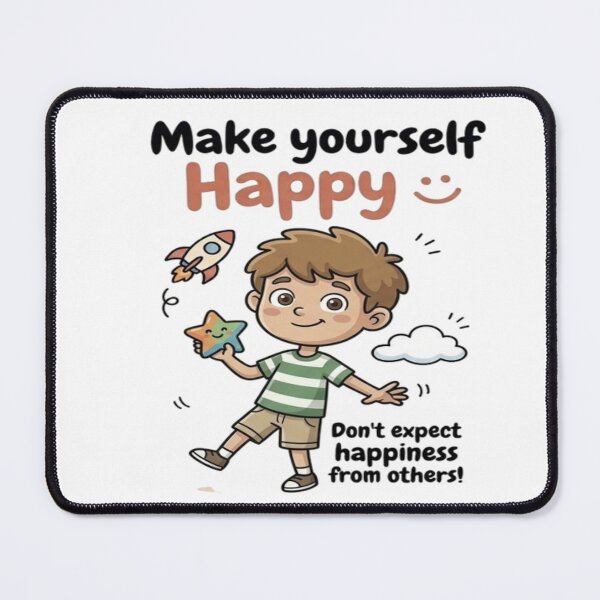 Item preview, Cute Boy Rocket Star - Make Yourself Happy Self Love Quote designed and sold by LUKOWEAR.