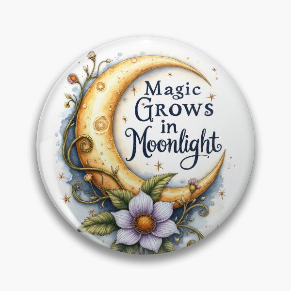 Artikelvorschau, Magic Grows in Moonlight Floral Watercolor Art entworfen und verkauft von Connys Colorful World.
