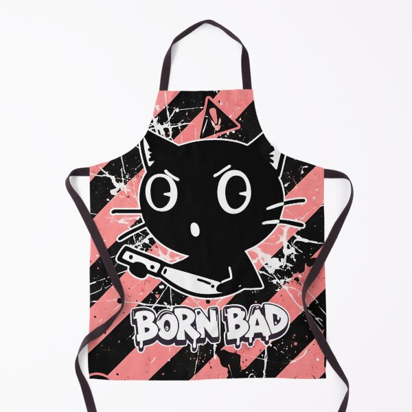 Item preview, Born Bad Evil Black Cat with Knife Cartoon Square Edition designed and sold by Taridesign.