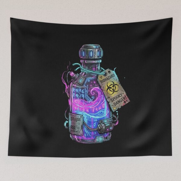 Item preview, Cyberpunk Potion Bottle Biohazard Neon Alchemy Halloween designed and sold by LUKOWEAR.