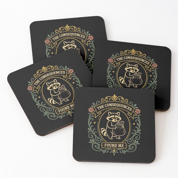 Item preview, The Consequences Found Me Raccoon Dark Humor designed and sold by pixeptional.