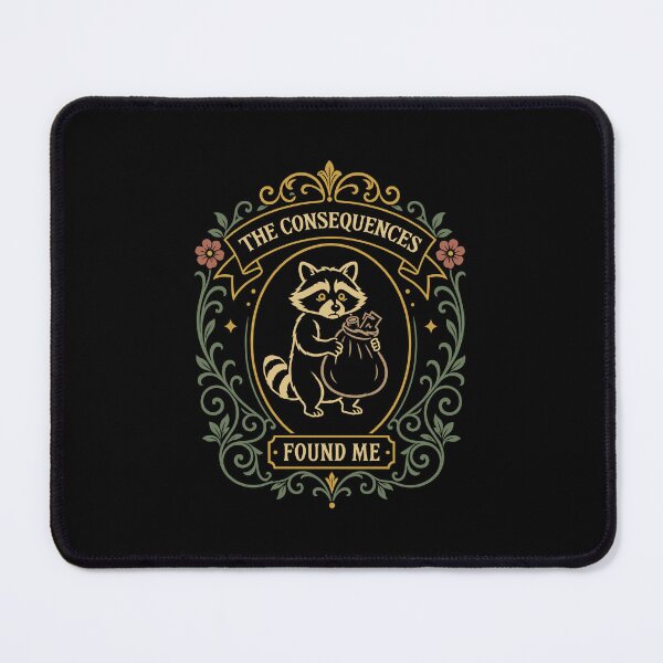 Item preview, The Consequences Found Me Raccoon Dark Humor designed and sold by pixeptional.
