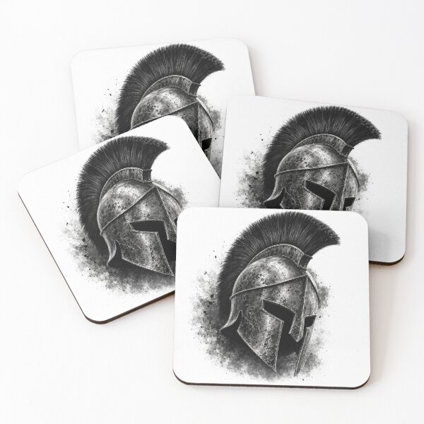 Item preview, Spartan Helmet Battle-Worn 3/4 View – Ancient Greece Warrior Art designed and sold by Ancient-Era.