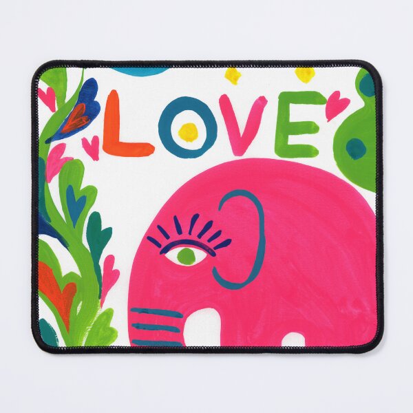 Item preview, colorful pink elepant art designed and sold by BELL--prints.