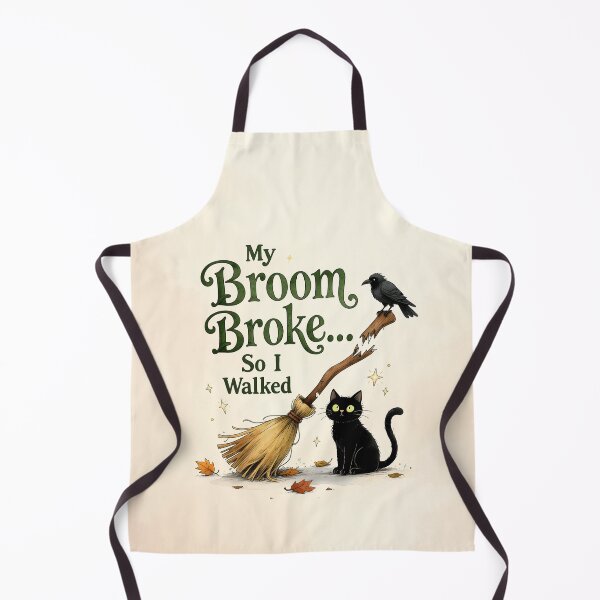 Item preview, My Broom Broke So I Walked - Funny Halloween Witch Black Cat Crow Spooky Season Autumn Fall Humor Design designed and sold by Connys Colorful World.