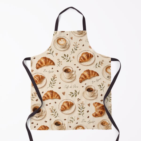 Item preview, Espresso & Croissants French Cafe Coffee Breakfast Pattern designed and sold by RJACreative.