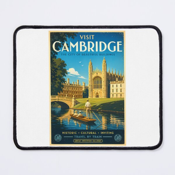 Item preview, Cambridge By The Cam Vintage Travel Poster designed and sold by ROLan-dGAliNdO.