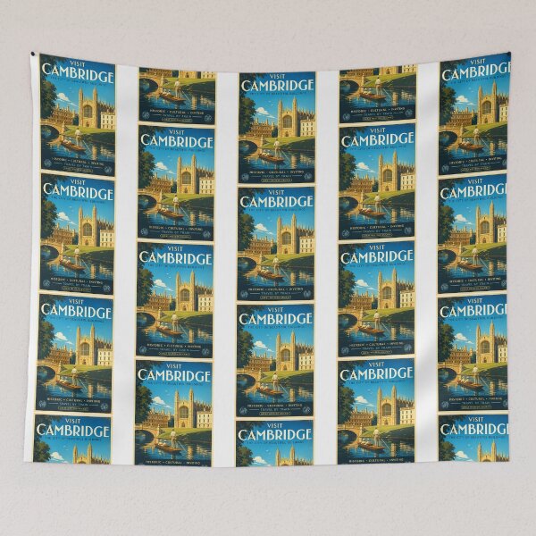 Item preview, Cambridge By The Cam  Vintage Travel Poster designed and sold by ROLan-dGAliNdO.