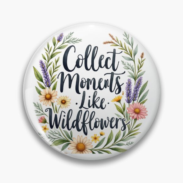 Item preview, Collect Moments Like Wildflowers - Floral Botanical Wreath with Inspirational Quote designed and sold by Connys Colorful World.