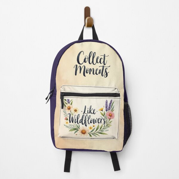 Item preview, Collect Moments Like Wildflowers - Floral Botanical Wreath with Inspirational Quote designed and sold by Connys Colorful World.