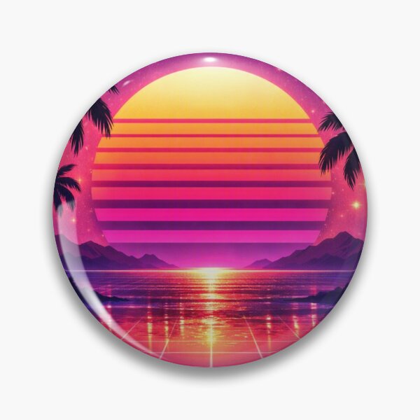 Item preview, Atardecer vaporwave con palmeras – Arte retro neón designed and sold by yuliettestore.