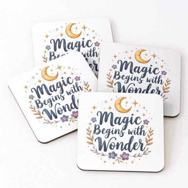 Item preview, Magic Begins with Wonder – Celestial Moon Stars Floral Art designed and sold by Connys Colorful World.