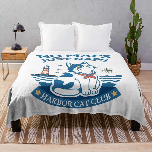 Item preview, Retro Sailor Cat & Lighthouse – Funny Nautical Cat Art_WH designed and sold by AckeeWolf.