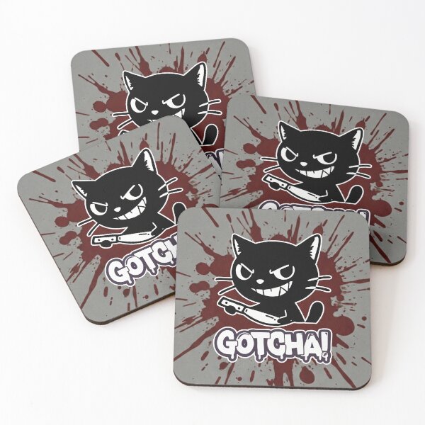 Item preview, Gotcha! Black Cat With Knife Cartoon designed and sold by Taridesign.
