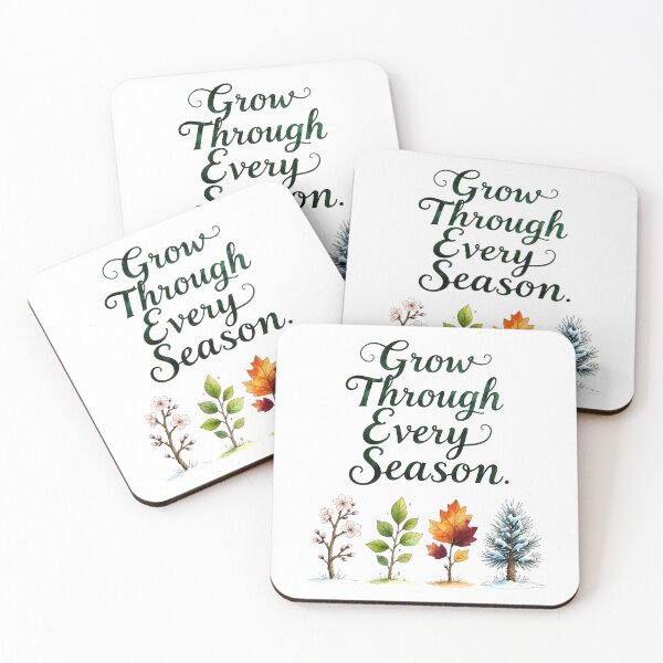 Item preview, Grow Through Every Season Inspirational Quote with Four Season Trees Design designed and sold by Connys Colorful World.