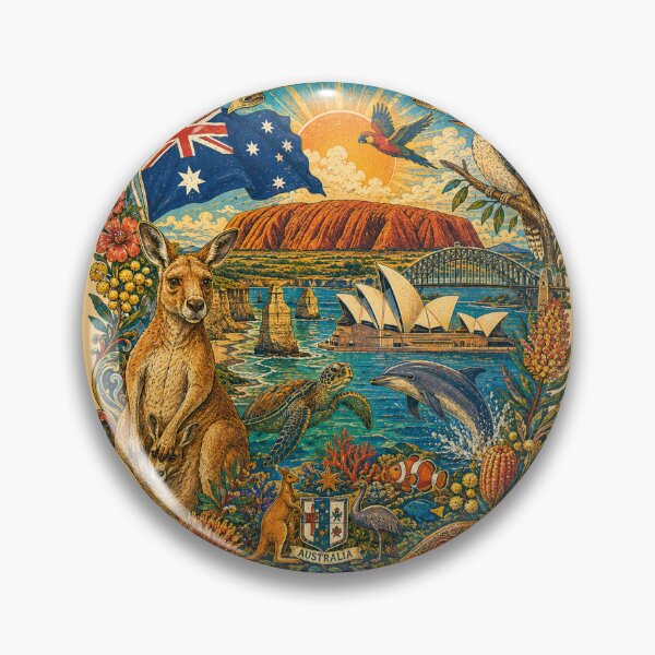 Item preview, Australia Land Down Under Vintage Travel Poster designed and sold by Skyrocketz.