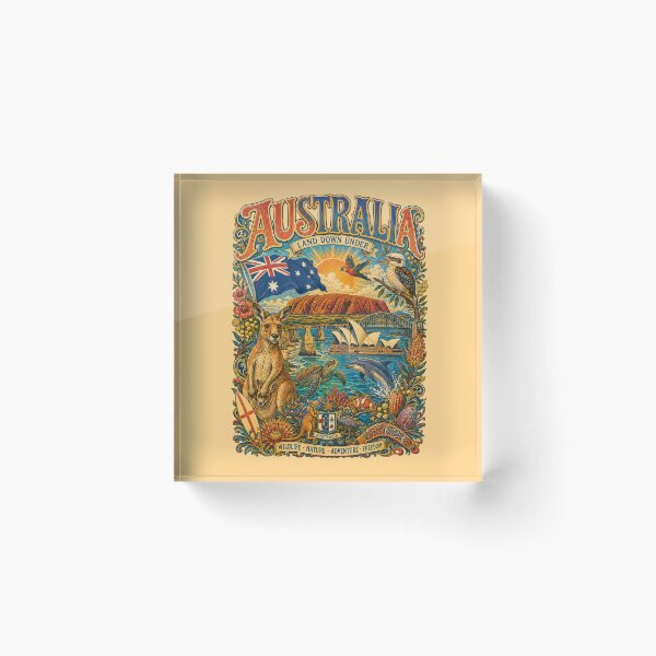 Item preview, Australia Land Down Under Vintage Travel Poster designed and sold by Skyrocketz.