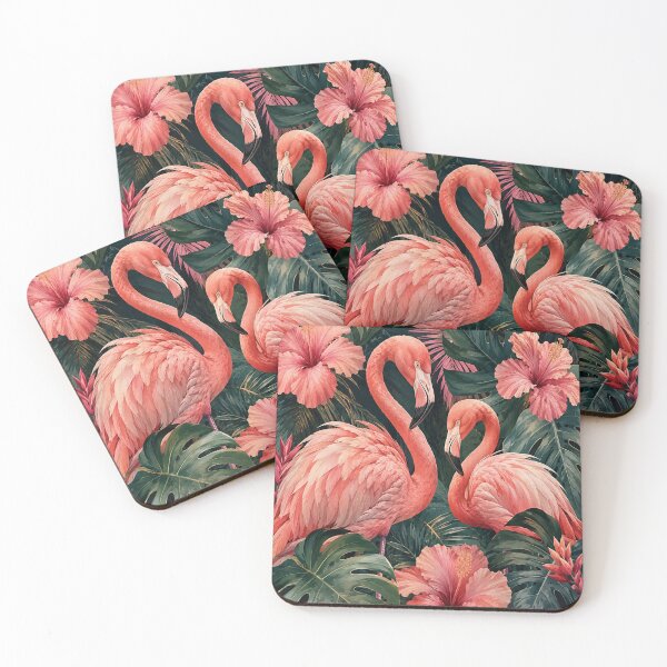 Item preview, Tropical Flamingo & Palm Leaves designed and sold by teemix.