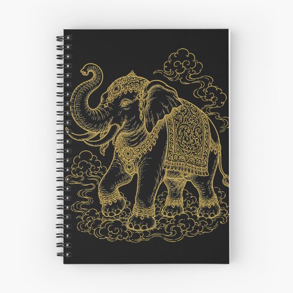 Item preview, Golden White Elephant Royal Asian Line Art designed and sold by Soluna Studio.