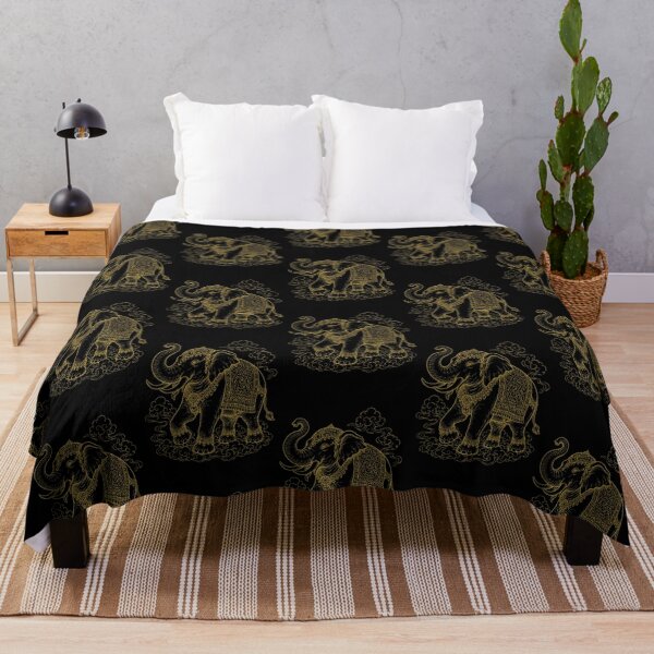 Item preview, Golden White Elephant Royal Asian Line Art designed and sold by Soluna Studio.