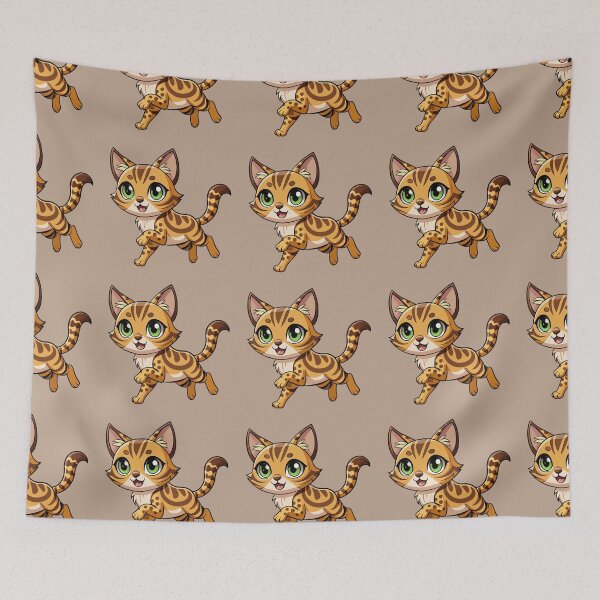 Item preview, Cute Bengal Cat Kawaii Spotted Tabby Illustration designed and sold by Mousy17.