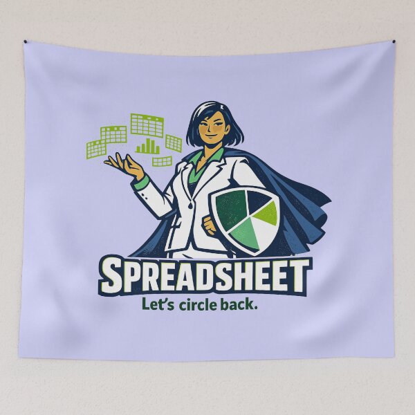 Item preview, Spreadsheet – Let's Circle Back designed and sold by KungPowUnicorn.