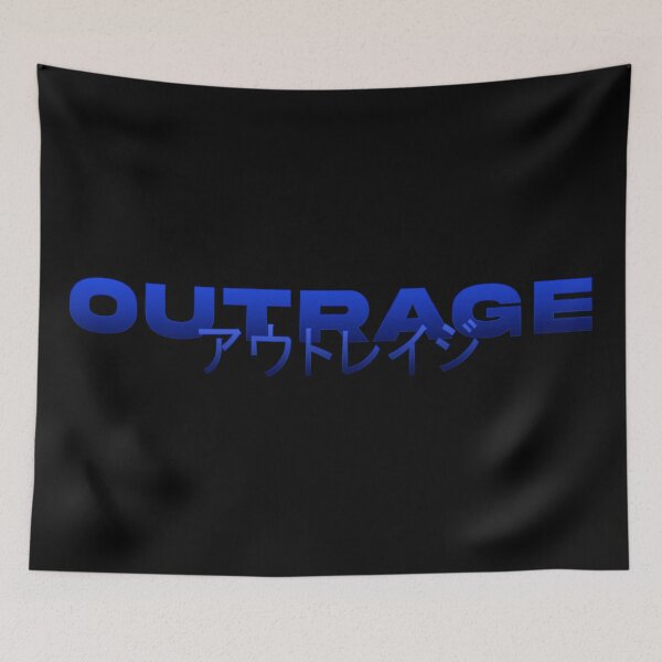 Item preview, Copy of Copy of Outrage in Japanese with red gradient and splatter designed and sold by killem667.