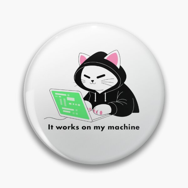 Item preview, It Works On My Machine Hacker Cat Programmer designed and sold by IrinDesign.