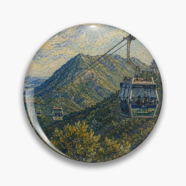Item preview, Lantau Cable Car View - Van Gogh's Dream Travels (Impressionist Art) designed and sold by ianm1028.