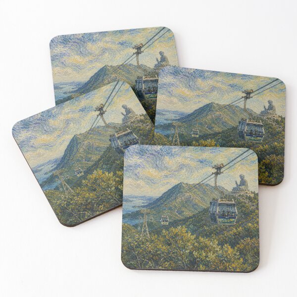 Item preview, Lantau Cable Car View - Van Gogh's Dream Travels (Impressionist Art) designed and sold by ianm1028.