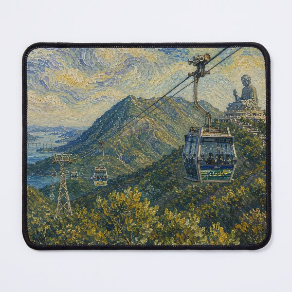 Item preview, Lantau Cable Car View - Van Gogh's Dream Travels (Impressionist Art) designed and sold by ianm1028.