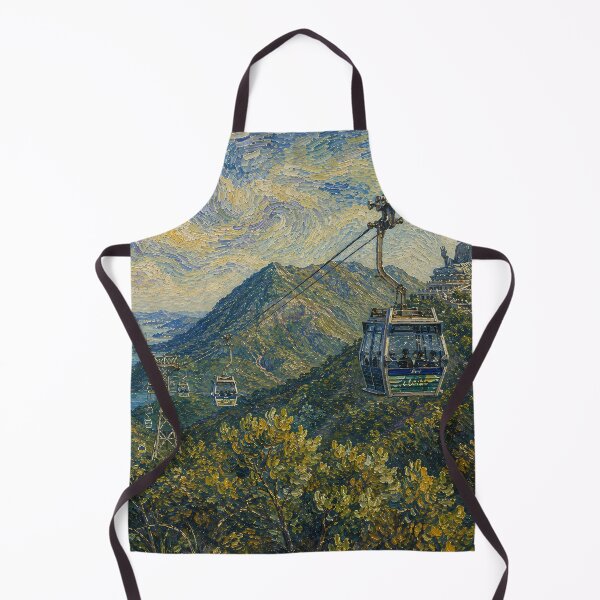 Item preview, Lantau Cable Car View - Van Gogh's Dream Travels (Impressionist Art) designed and sold by ianm1028.