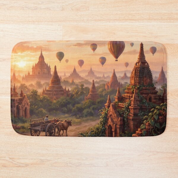 Item preview, Bagan Myanmar Temple Sunrise designed and sold by RedPeaStudio.