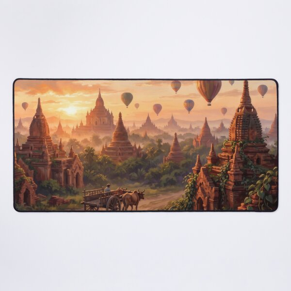 Item preview, Bagan Myanmar Temple Sunrise designed and sold by RedPeaStudio.