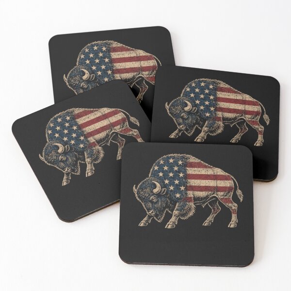 Item preview, Retro American Bison Flag Vintage Patriotic designed and sold by Moizento.