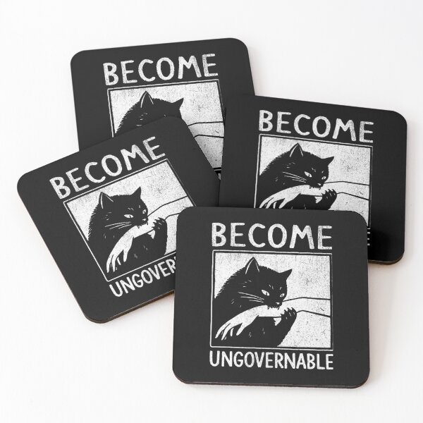 Item preview, become ungovernable - black cat biting hand funny meme designed and sold by SusanEDudley1.