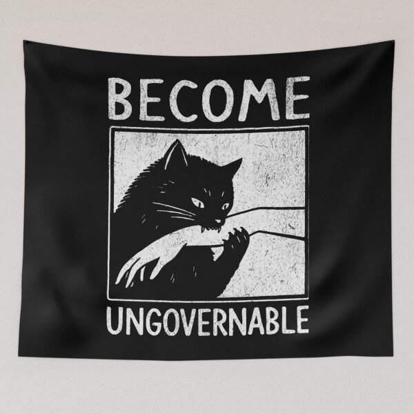 Item preview, become ungovernable - black cat biting hand funny meme designed and sold by SusanEDudley1.