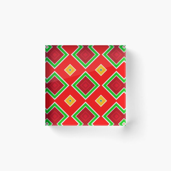 Item preview, Spicy Fiesta Red Geometric Diamond Pattern designed and sold by whimsiqueer.