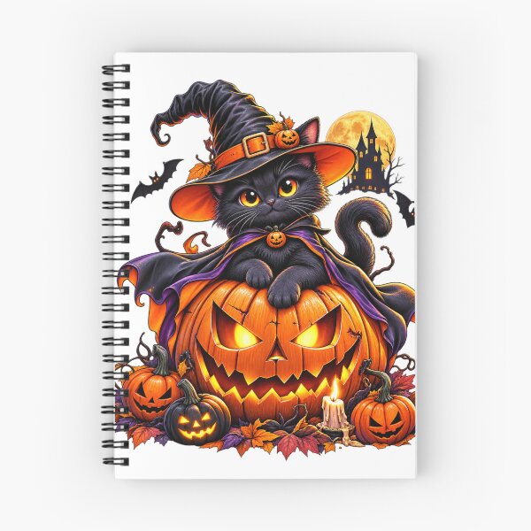 Item preview, Halloween Black Cat Magic – Spooky Witch Pumpkin designed and sold by treandsart.