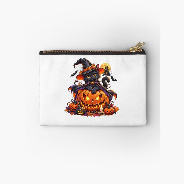 Item preview, Halloween Black Cat Magic – Spooky Witch Pumpkin designed and sold by treandsart.