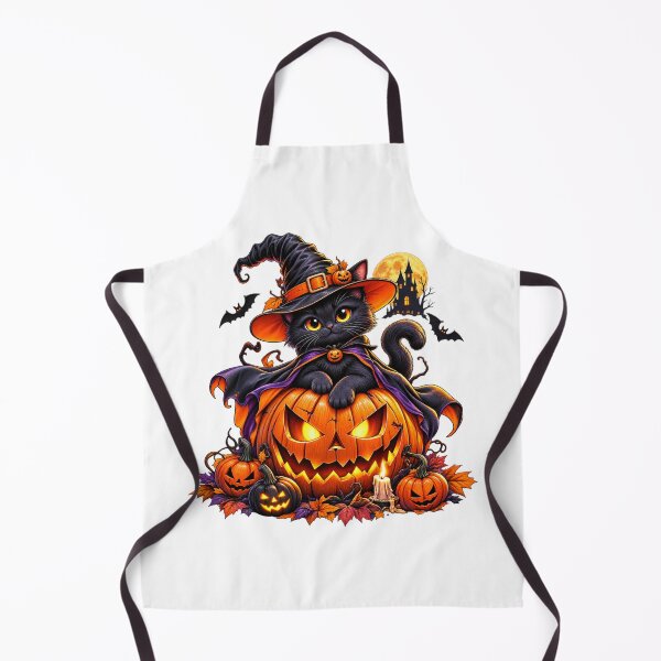 Item preview, Halloween Black Cat Magic – Spooky Witch Pumpkin designed and sold by treandsart.