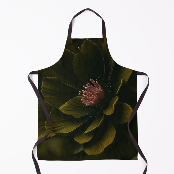 Item preview, Dark Olive Green Hellebore Floral Moody Botanical Illustration designed and sold by LYAN-STORE.