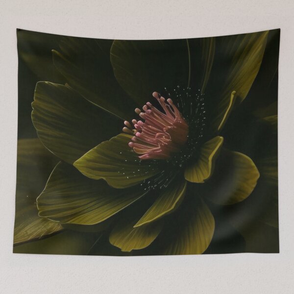 Item preview, Dark Olive Green Hellebore Floral Moody Botanical Illustration designed and sold by LYAN-STORE.