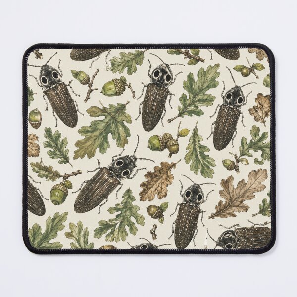 Item preview, Vintage Click Beetles & Oak Leaves Pattern | Botanical Woodland Nature Design designed and sold by LuxuryApparels.