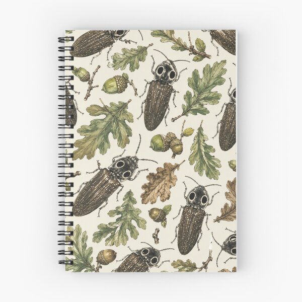Item preview, Vintage Click Beetles & Oak Leaves Pattern | Botanical Woodland Nature Design designed and sold by LuxuryApparels.