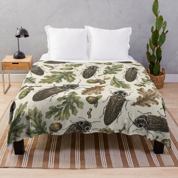 Item preview, Vintage Click Beetles & Oak Leaves Pattern | Botanical Woodland Nature Design designed and sold by LuxuryApparels.