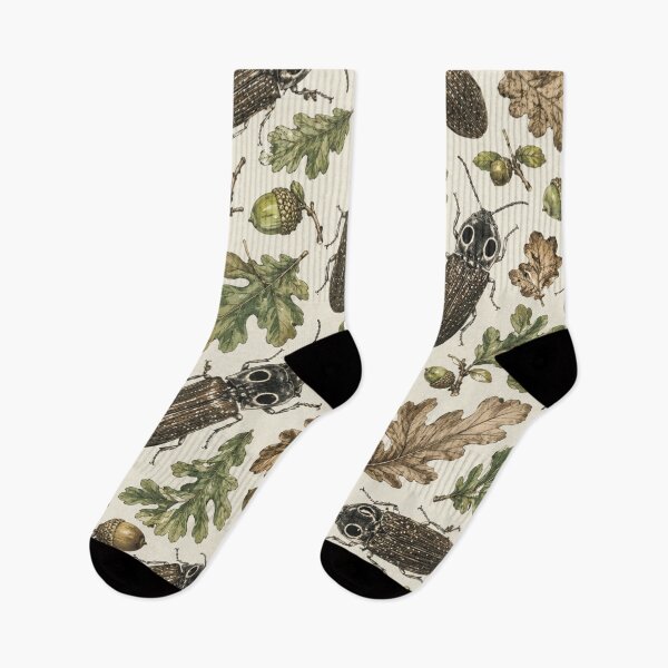 Item preview, Vintage Click Beetles & Oak Leaves Pattern | Botanical Woodland Nature Design designed and sold by LuxuryApparels.